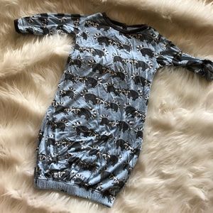 0-3 Kickee Pants Pond Raccoon Gown